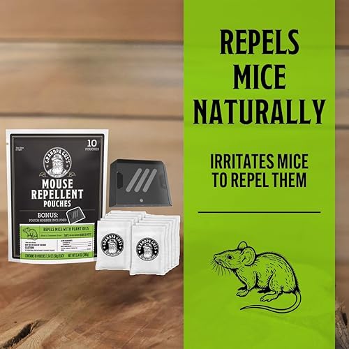 Miniatura 2 de Grandpa Gus's Repelente de ratones extra fuerte con soporte de bolsa adicional, aceites de canela/menta repelen a los ratones de anidar y refrescan