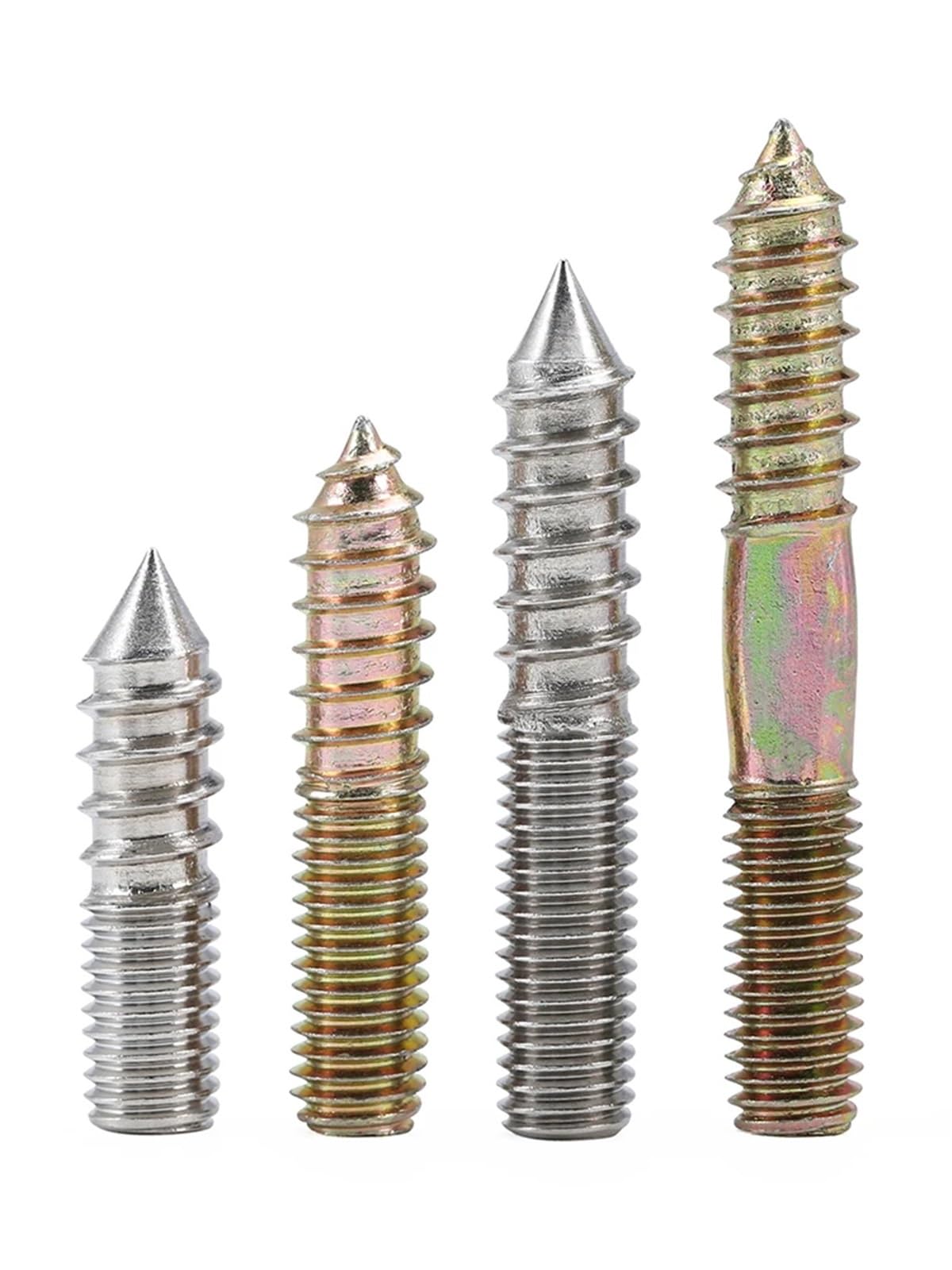 Tornillos autorroscantes de doble extremo M4-M6 de 30-40 mm, chapados en plata y zinc, paquete de 30 piezas chapadas en zinc, 30 MM-M6