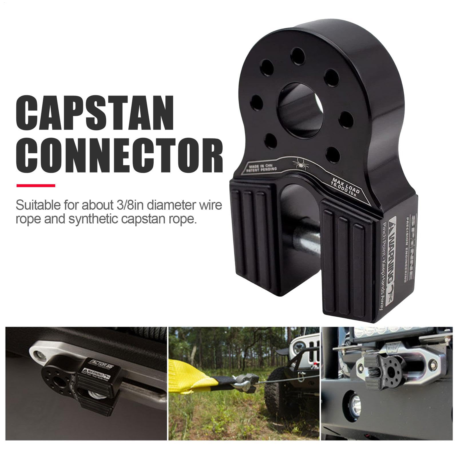 Winch Shackle Mount Connector, Winch Shackle Bracket, Winch Hook Rope Trailer Connector for Vehicles, Towing Winch Hook, Aluminum Alloy Flat Link Shackle for Outdoor Rescue