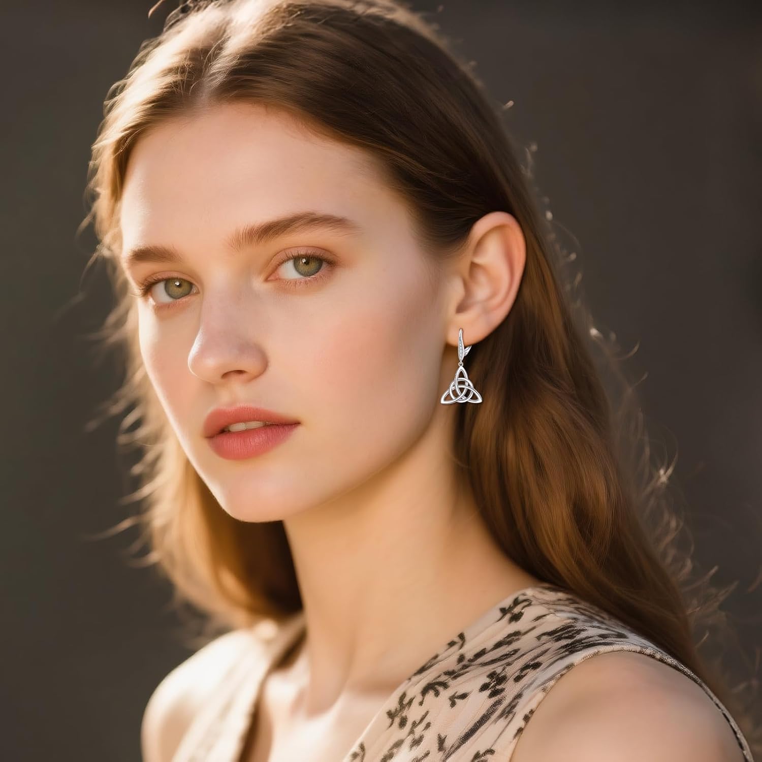 POPLYKE Celtic Knot Drop Dangle Wire Earrings Sterling Silver Celtic Leverback Earrings - Image 2