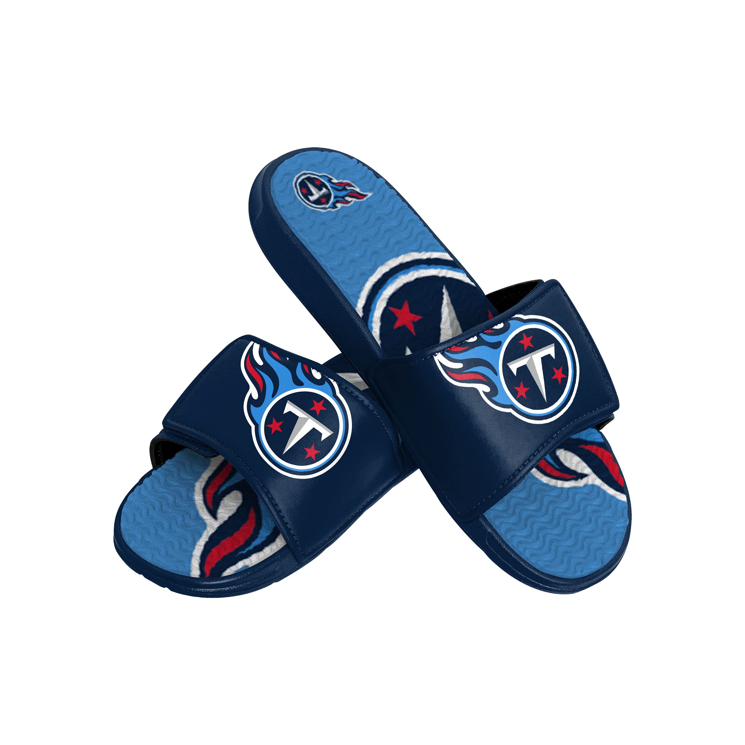 FOCO mens NFL Team Logo Athletic Sport Shower Flip Flop Sandals Gel Slides