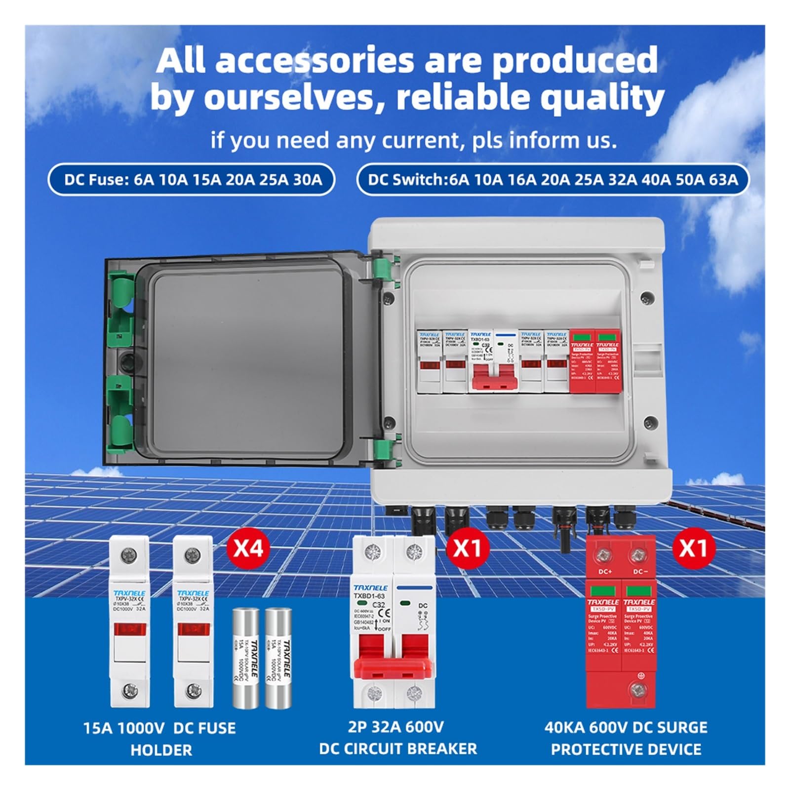 Scatola Combinatrice Solare Bulevisiter 550V - 1 In 1 Out, IP65, Per Impianti Fotovoltaici - Foto 6