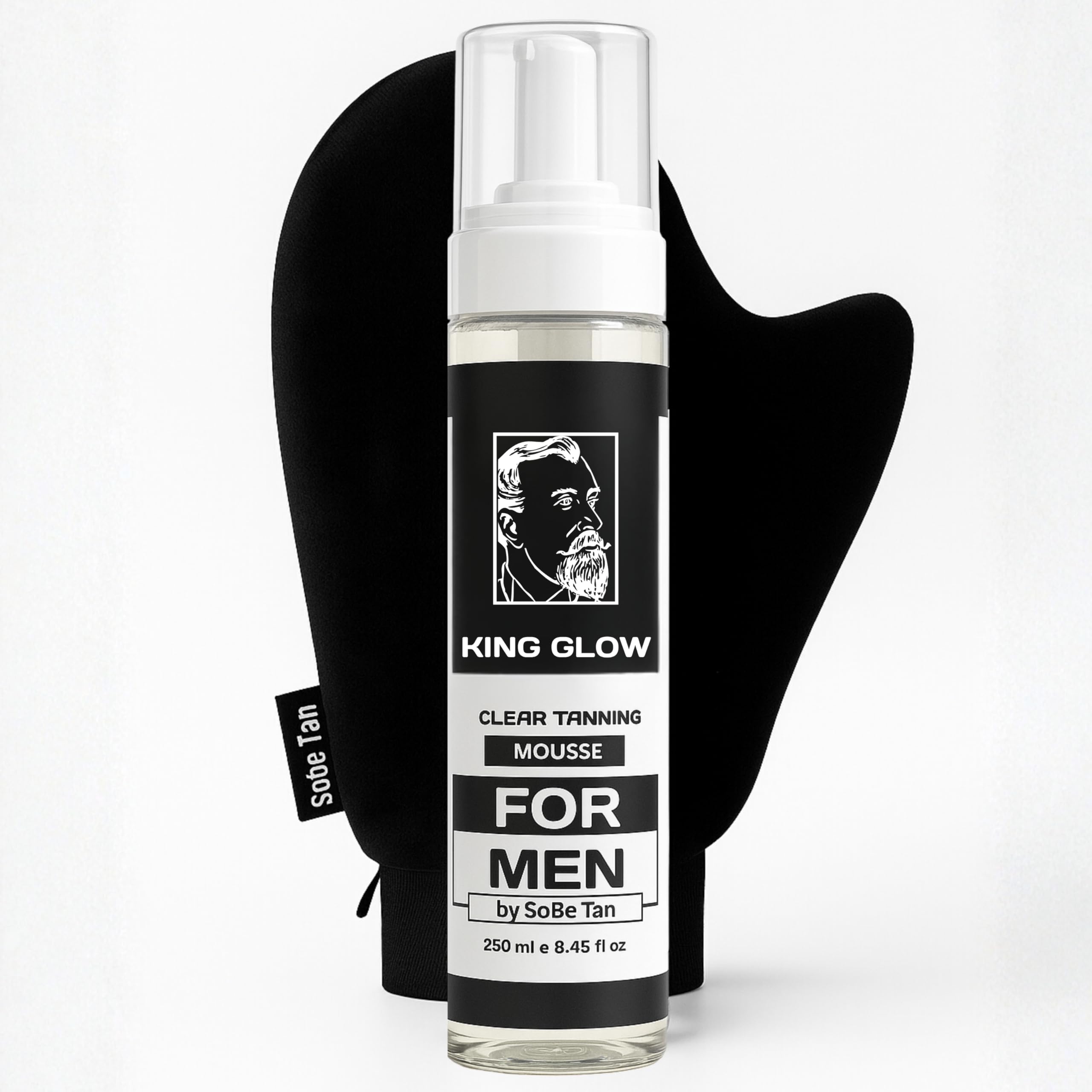 Self-Tanner for Men | King Glow - Water-Based, Fast-Drying Sunless Tanning Foam for Body and Face - Natural Tan Without the Sun (Mitt Included)