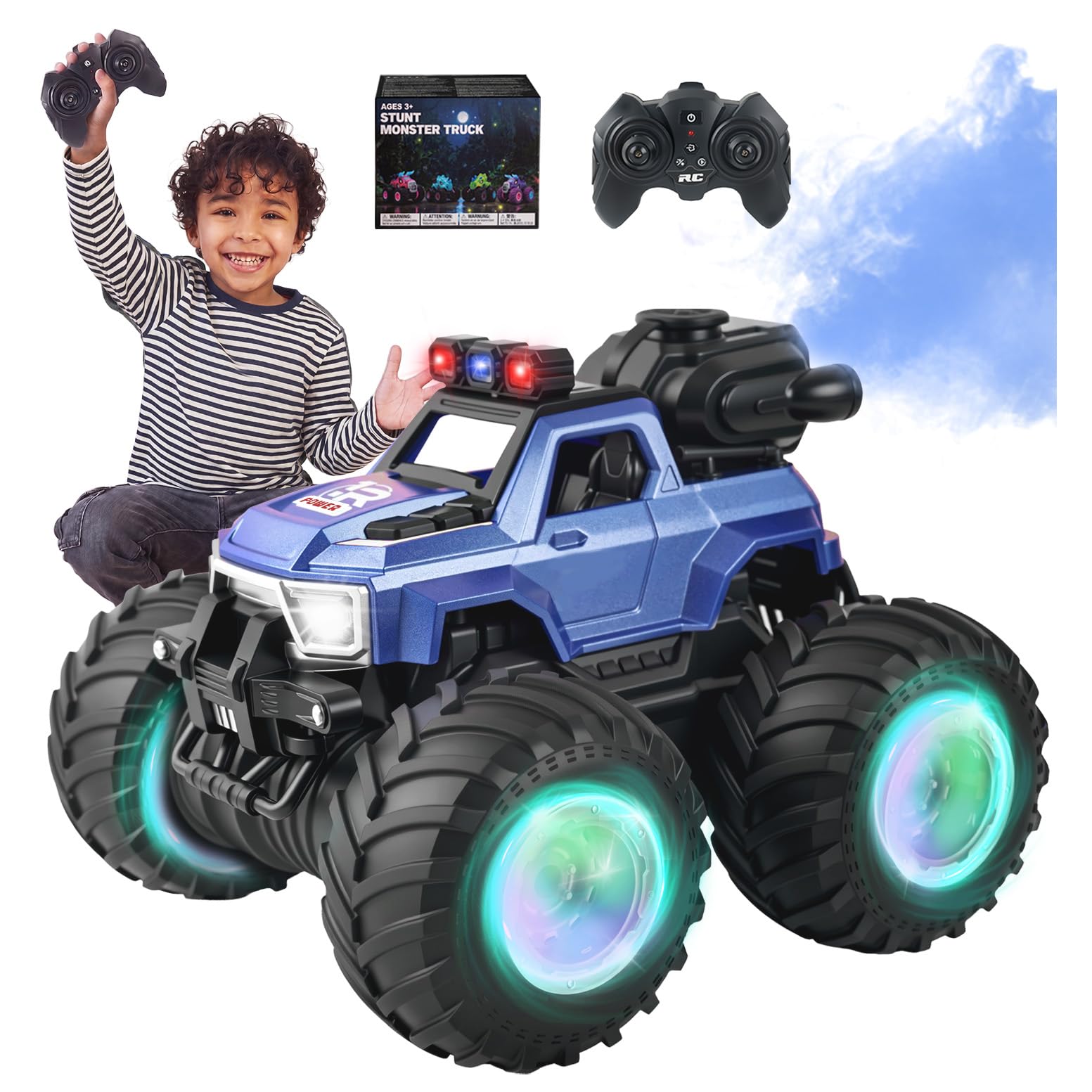 BEZGAR Remote Control Monster Truck in Blue
