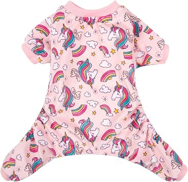 CuteBone Small Dogs Outfit Soft Puppy Onesies Pjs Dog Pajamas Pet Coat Cat Apparel Comfy Doggie Jumpsuit Bodysuit for All Seasons