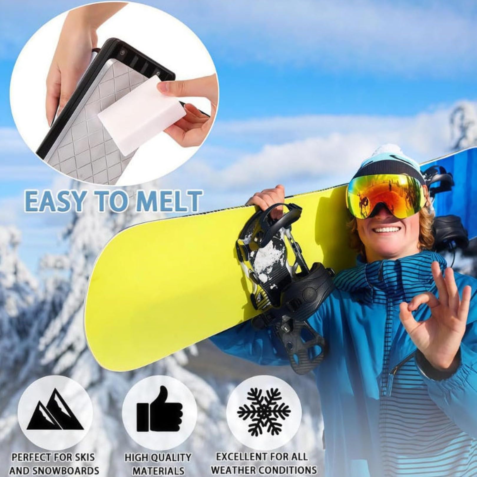 Plancha Comercial para Encera de Esquí y Snowboard con Temperatura Ajustable, Diseño de Base Gruesa, Herramienta Esencial para Proteger Snowboards, Esquís y Trineos