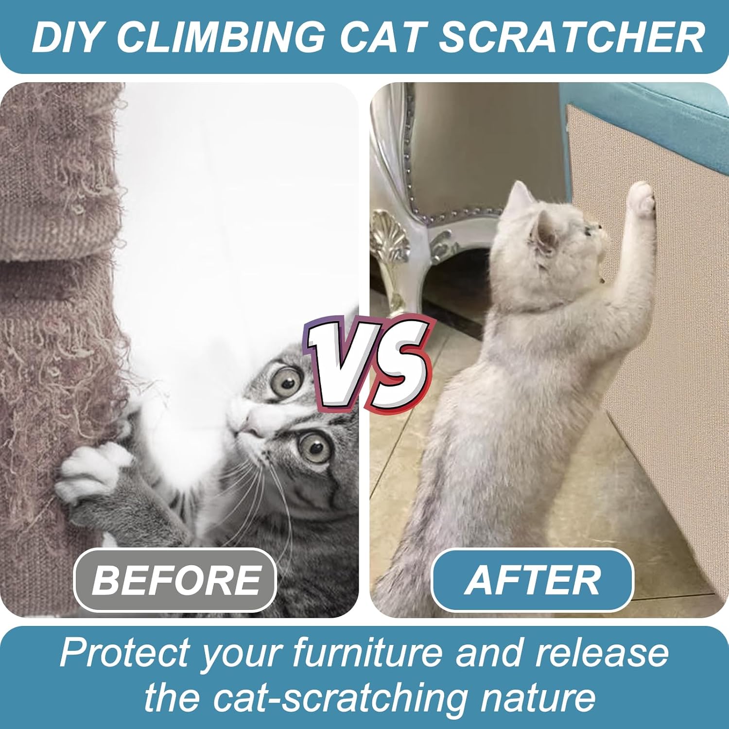 review DIY Climbing Cat Scratcher Mat,2 Pack Trimmable Self Adhesive Cat Scratching Pads,39.3