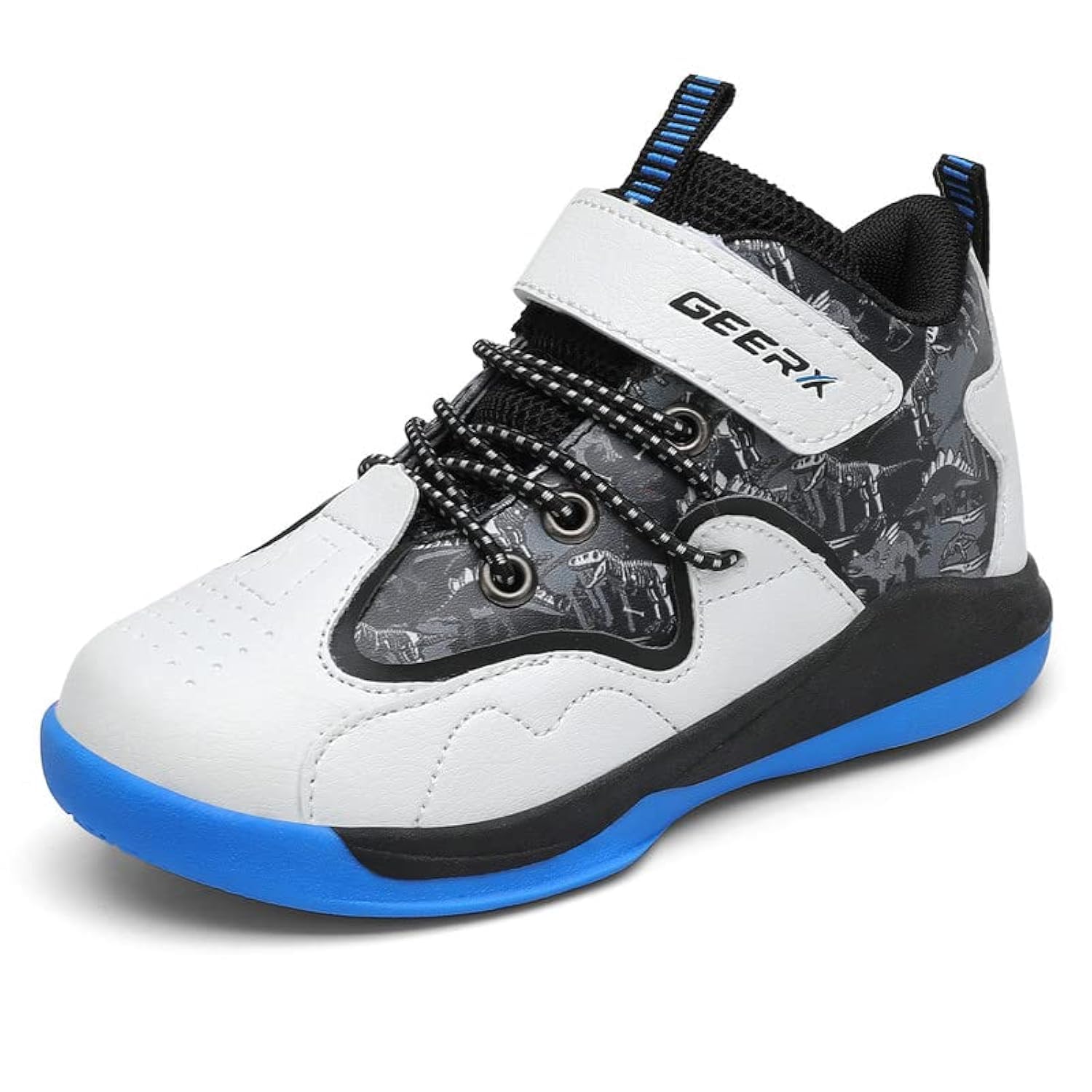 GEERX Dino Kids Boys Basketball Shoes Non Slip High Top Ankle Protection Sport Athletic Boy Sneakers