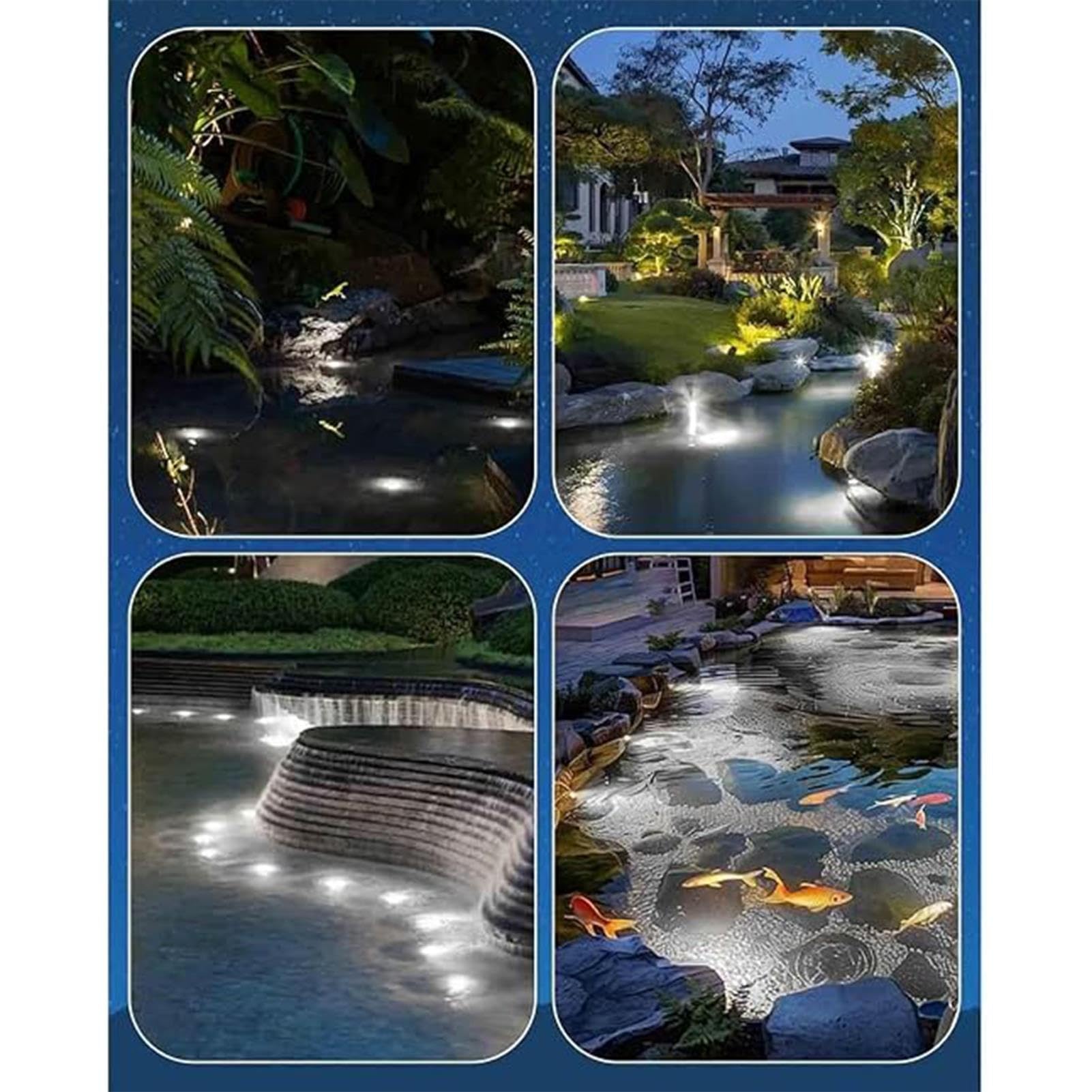 Luz LED IP68 Para Piscinas Y Paisajismo - Luces LED Para Estanques, Luces Subacuáticas Para Fuentes De 12V, Para Iluminación De Fuentes, Piscinas Y Estanques De Peces(White Light,1PCS(3W))