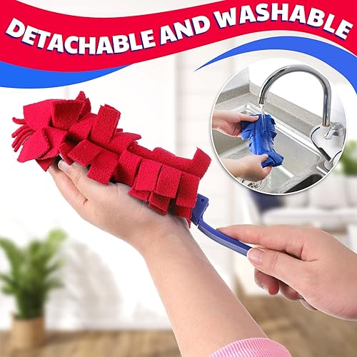 Miniatura 6 de Recambios de plumero para limpieza de vellón, repuestos de plumero de mano reutilizables, repuestos de trapeador para limpieza de ventiladores de