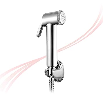Adeptt Nuline 6611 Series ABS Jet Health Faucet with Stainless Steel Flexible Hose Pipe and PVC Hook Universal Size (Chrome)