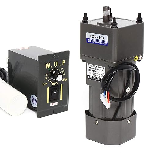 Miniatura 9 de Motor de alto par de CA, motor eléctrico monofásico reversible de 110 V 120 W con controlador ajustable de velocidad variable motor engranado por