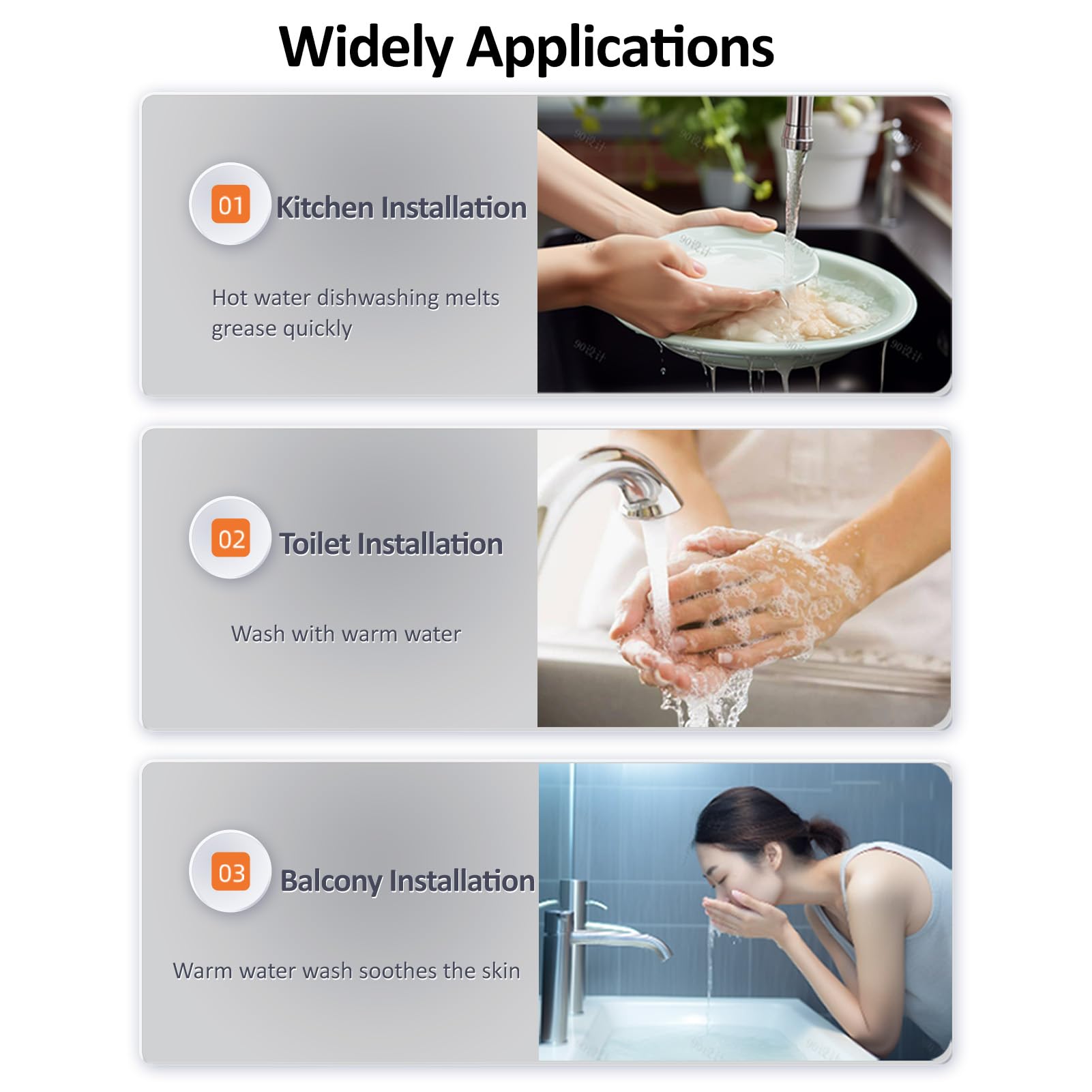 Weytoll Chauffe-eau instantané 3500W 220V Mini chauffe-eau instantané sans réservoir Salle de bain Cuisine Lavage avec affichage numérique de la température pour camping-car Cuisine Salle de bain