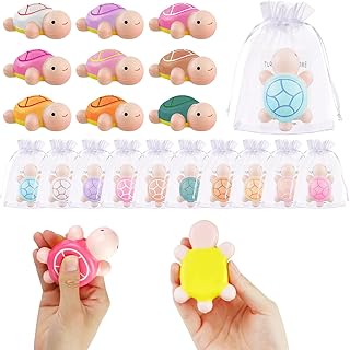 90PCS Turtle Squeeze Toy Sensory Turtle Stress Ball Including Cute Mini Turtles Motivational Cards Organza Bags Positive Appreciation Gifts for Teacher Funny Graduation End of Year Gifts for Student