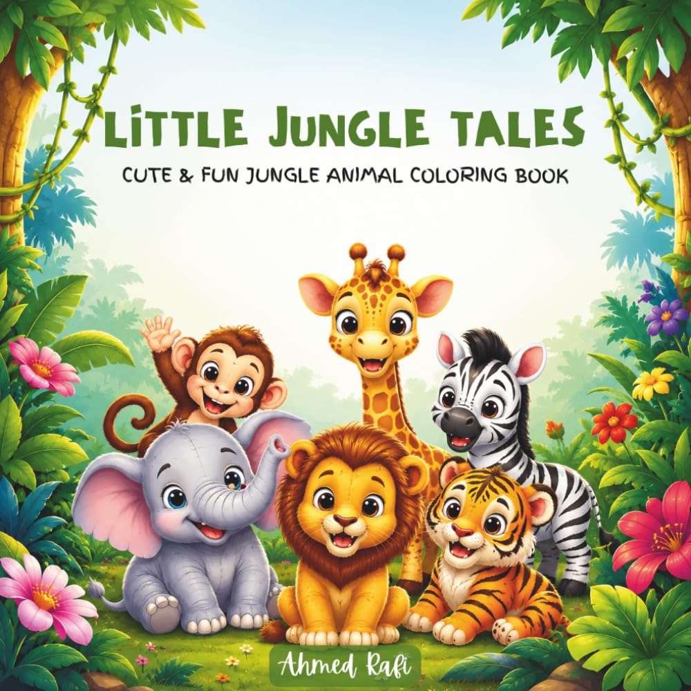 Little Jungle Tales: Cute & Fun Animal Coloring Book