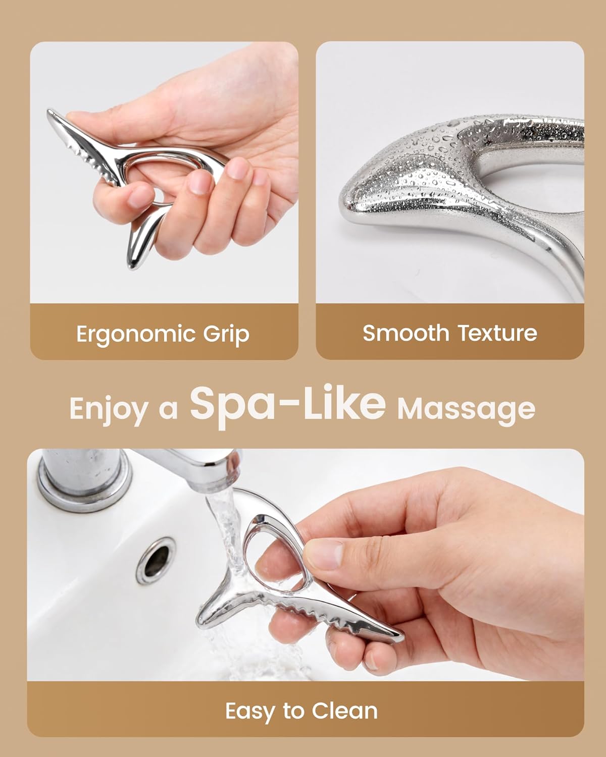 lifechill Trigger Point Massage Tool for Deep Tissue, Muscle Scraper Tool for Fascia Release, Metal Body Gua Sha Tool, Lymphatic Drainage Massager, Thumb Saver,Scar Tissue Massage,Acupressure Tool - Image 7