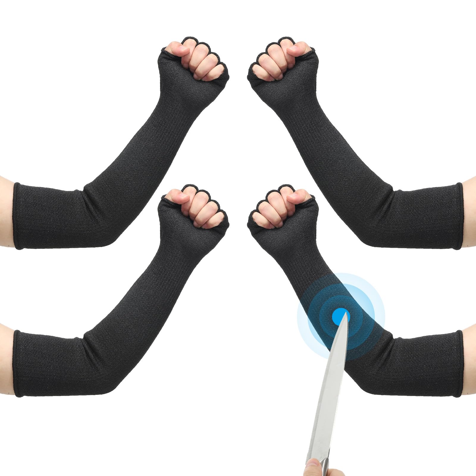 PATIKIL 20 Inch Cut Resistant Sleeves with Finger Grips