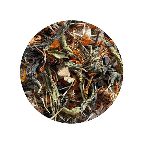 Miniatura 2 de DORJE TEAS Té de jengibre de caléndula con té suelto Darjeeling premium  Promueve un buen sueño, alivio del estrés, mejora la inmunidad, té calmante