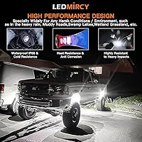 Vista 2 de LEDMIRCY Luces LED de roca, 10 unidades, color blanco para J e e p, camión todoterreno, RZR, auto, barco, SUV, impermeable, de alta potencia, luces