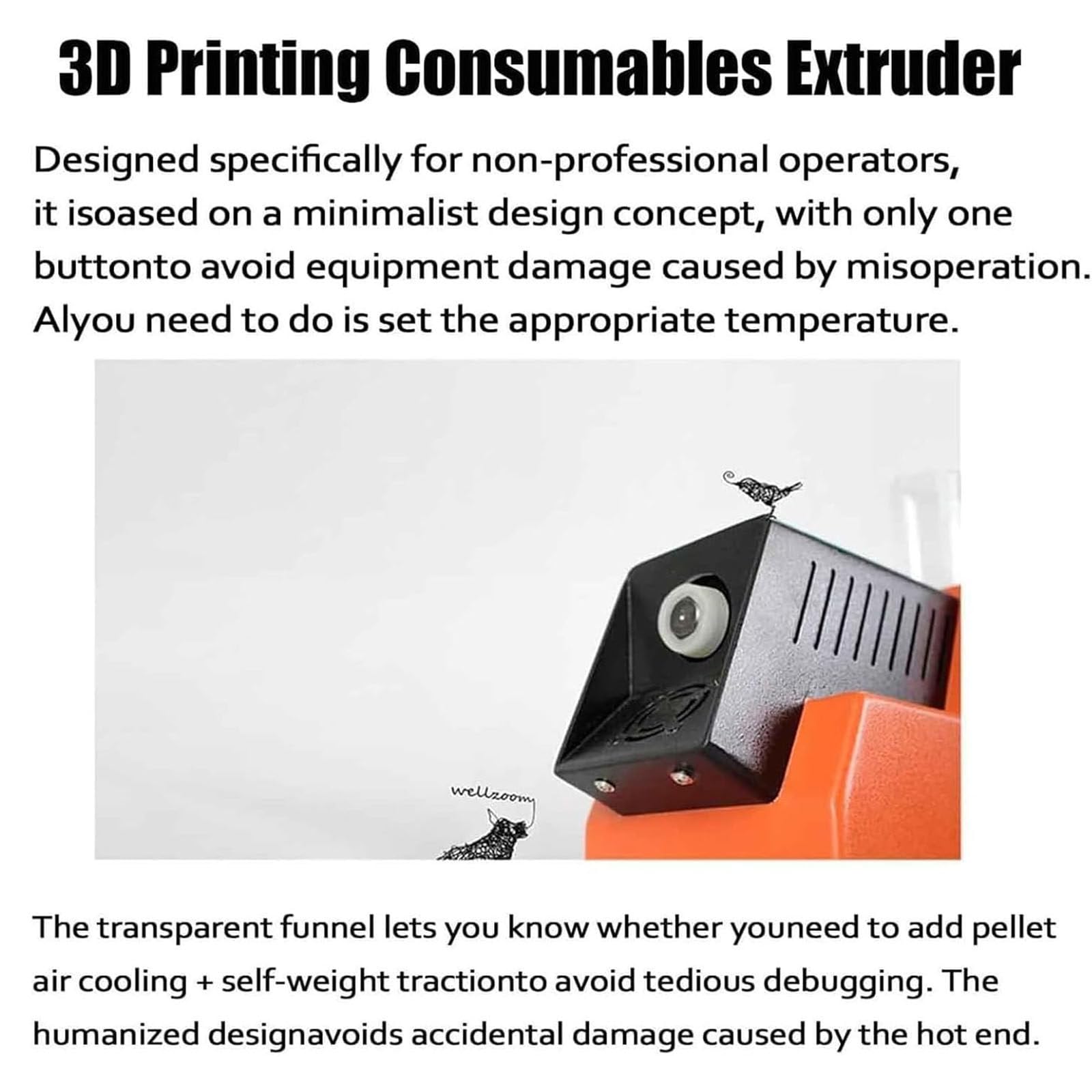 3D-Druck-Filament-Extruder mit einstellbarer Geschwindigkeit von 300–650 mm/min und zwei Extrusionsformen für PLA, ABS, PVA, HIPS und Acetat