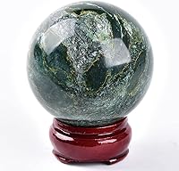 Vista 42 de AMOYSTONE Bola de aventurina azul Natural Cuarzo Cuarzo Cristal Esfera Piedra Bola con Base de Madera