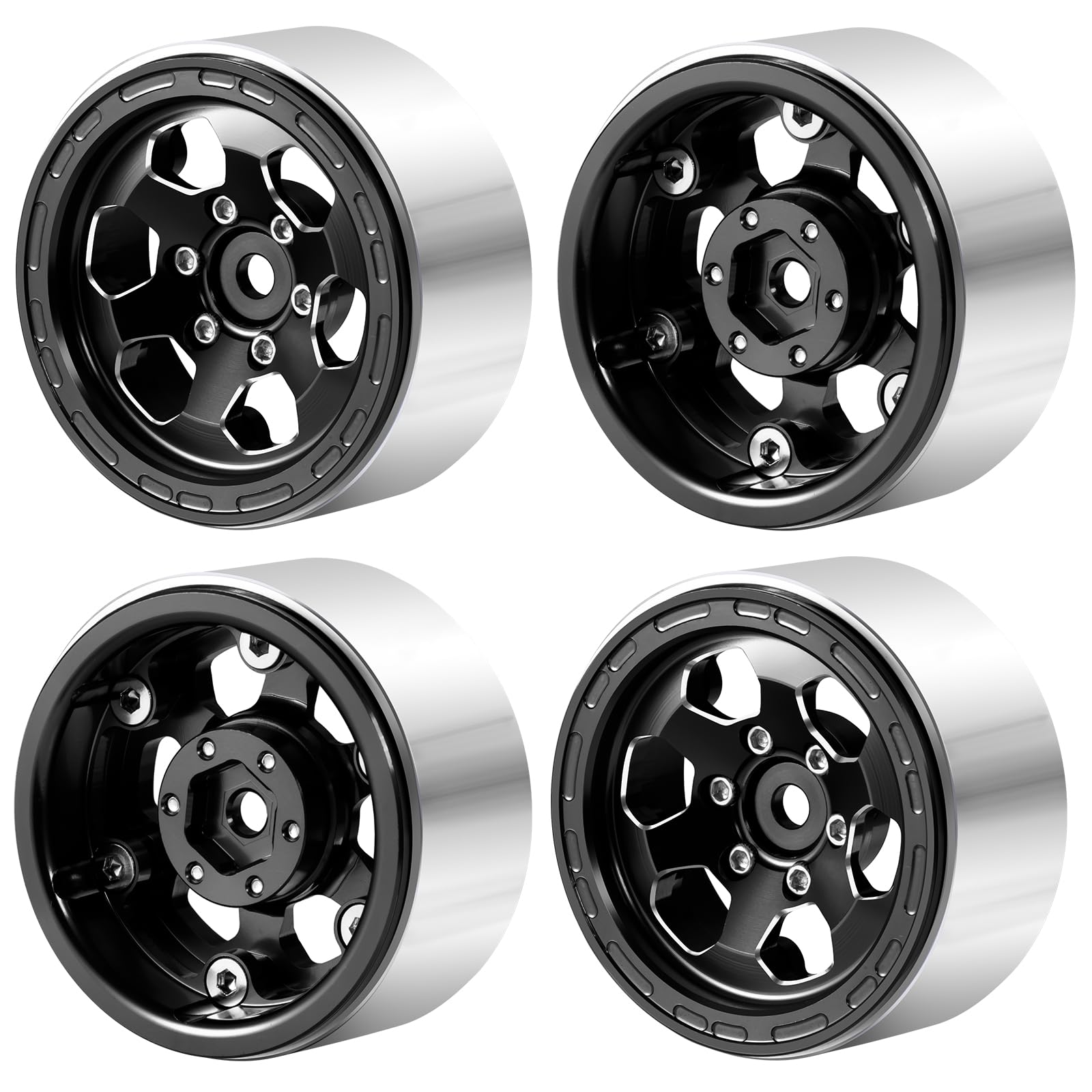 MORFUM 1.3 Beadlock Wheel Rims - 4PCS CNC Aluminium 1.3