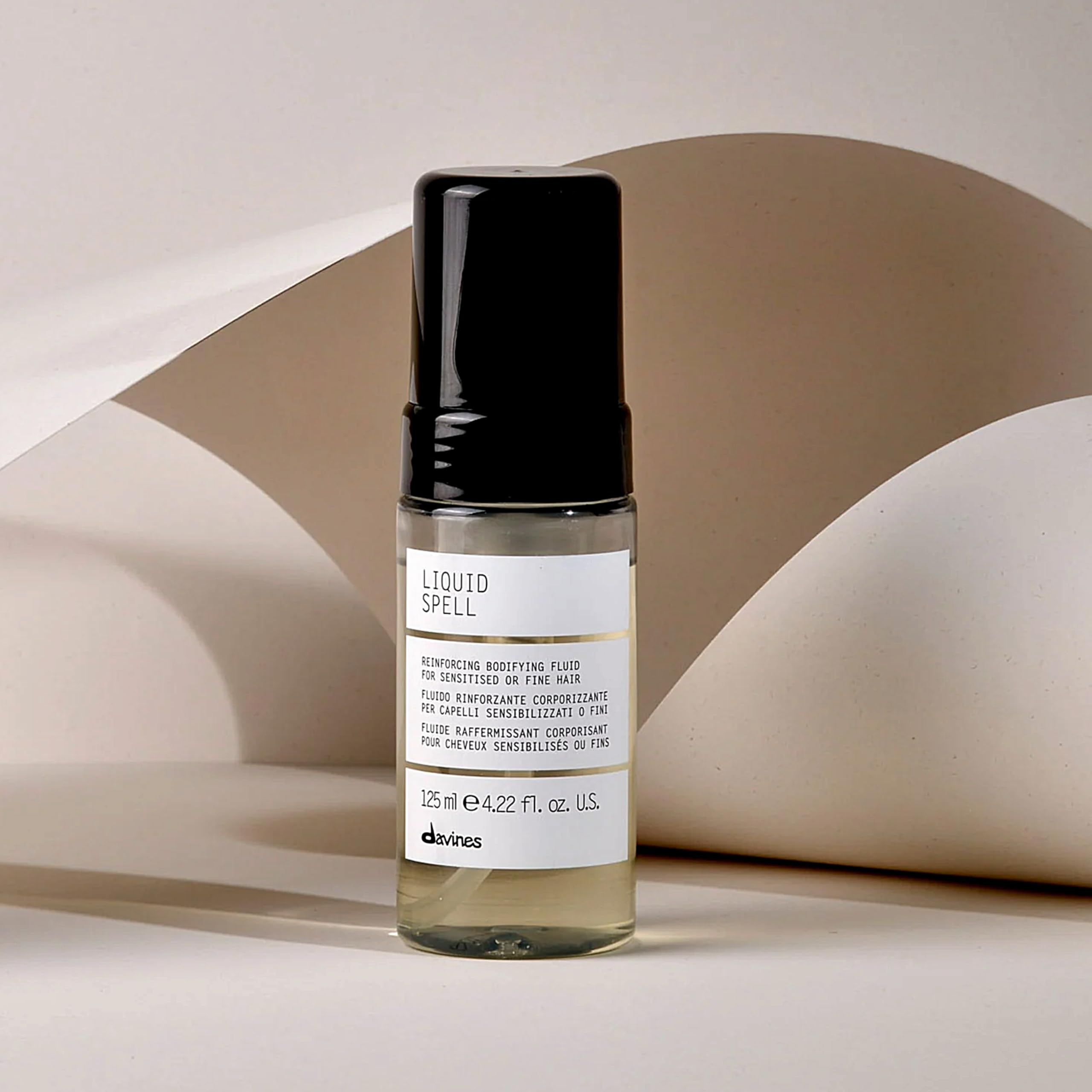 Davines Liquid Spell Reinforcing Bodifying Fluid, Liquid-to-Foam Volumizing Treatment for Fine or Sensitized Hair - Thickens & Strengthens Structure with Heat Protection - Weightless, 4.23 Fl Oz