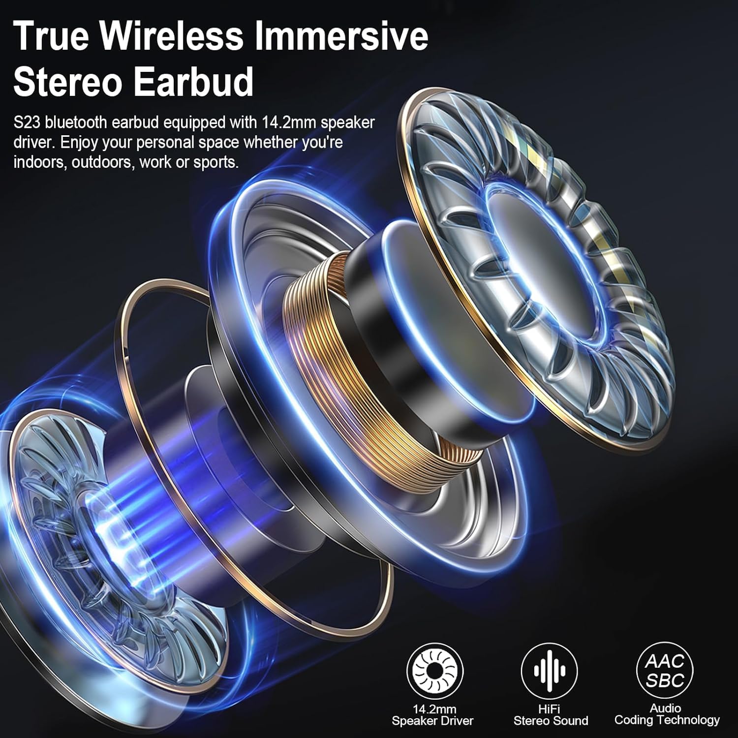Ecouteurs Bluetooth sans Fil, Écouteurs Bluetooth 5.3, Casque B luetooth HiFi Stéréo, Ecouteurs sans Fil ENC Antibruit Mic, 40H Oreillette B luetooth avec Écran LED, IP7 Étanche pour iOS Android