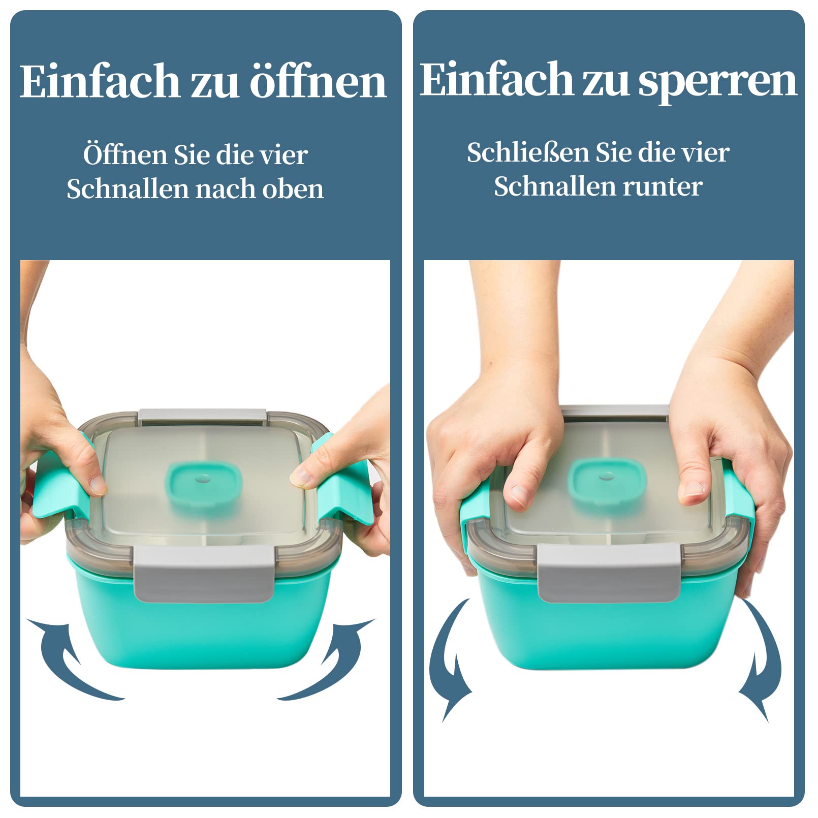 Chchmu Bento Box Con Scomparti E Stoviglie – Contenitore Portatile A Prova Di Perdite Per Microonde, Congelatore E Lavastoviglie - 5