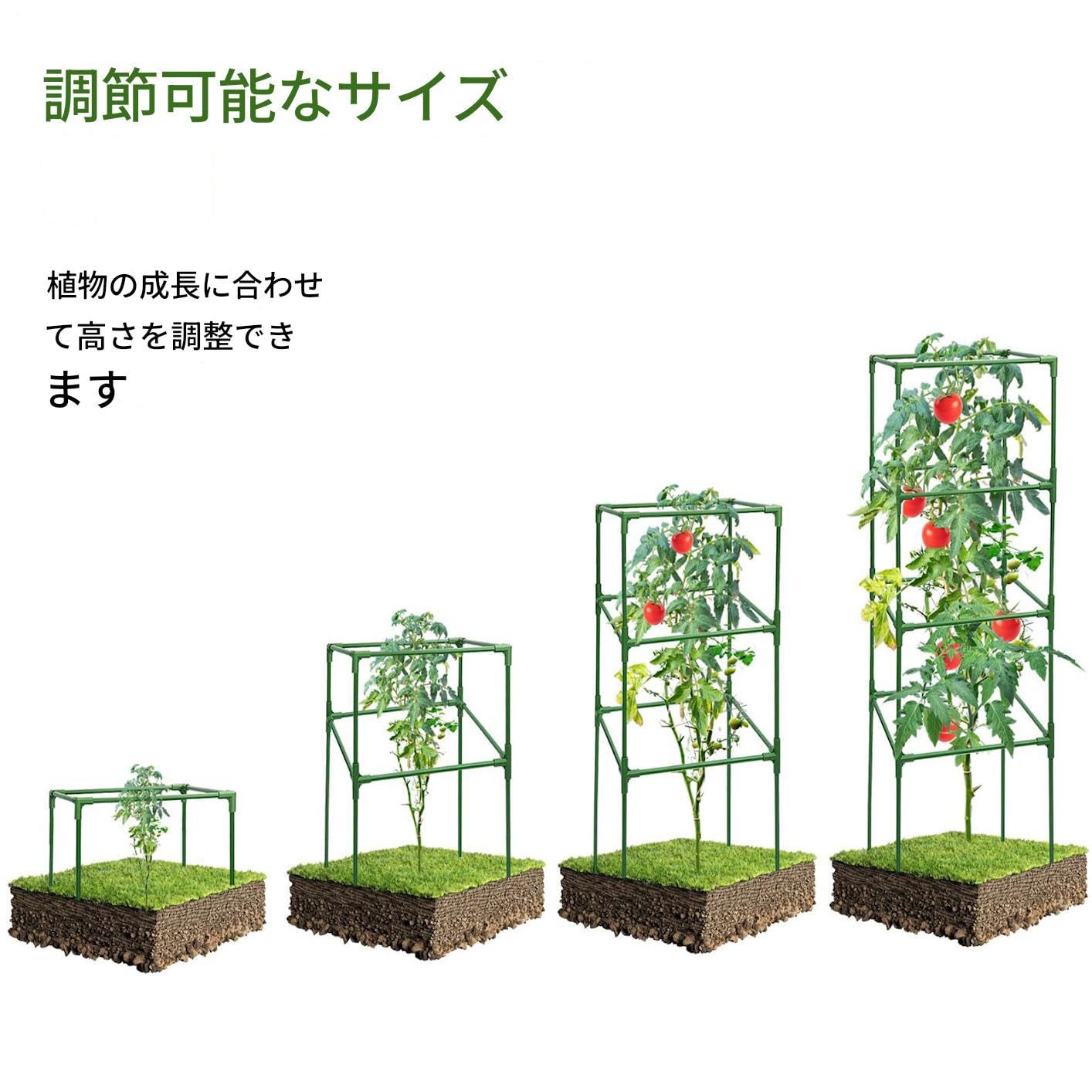 Tomatenkäfige für den Garten 3er-Set höhenverstellbar quadratisch
