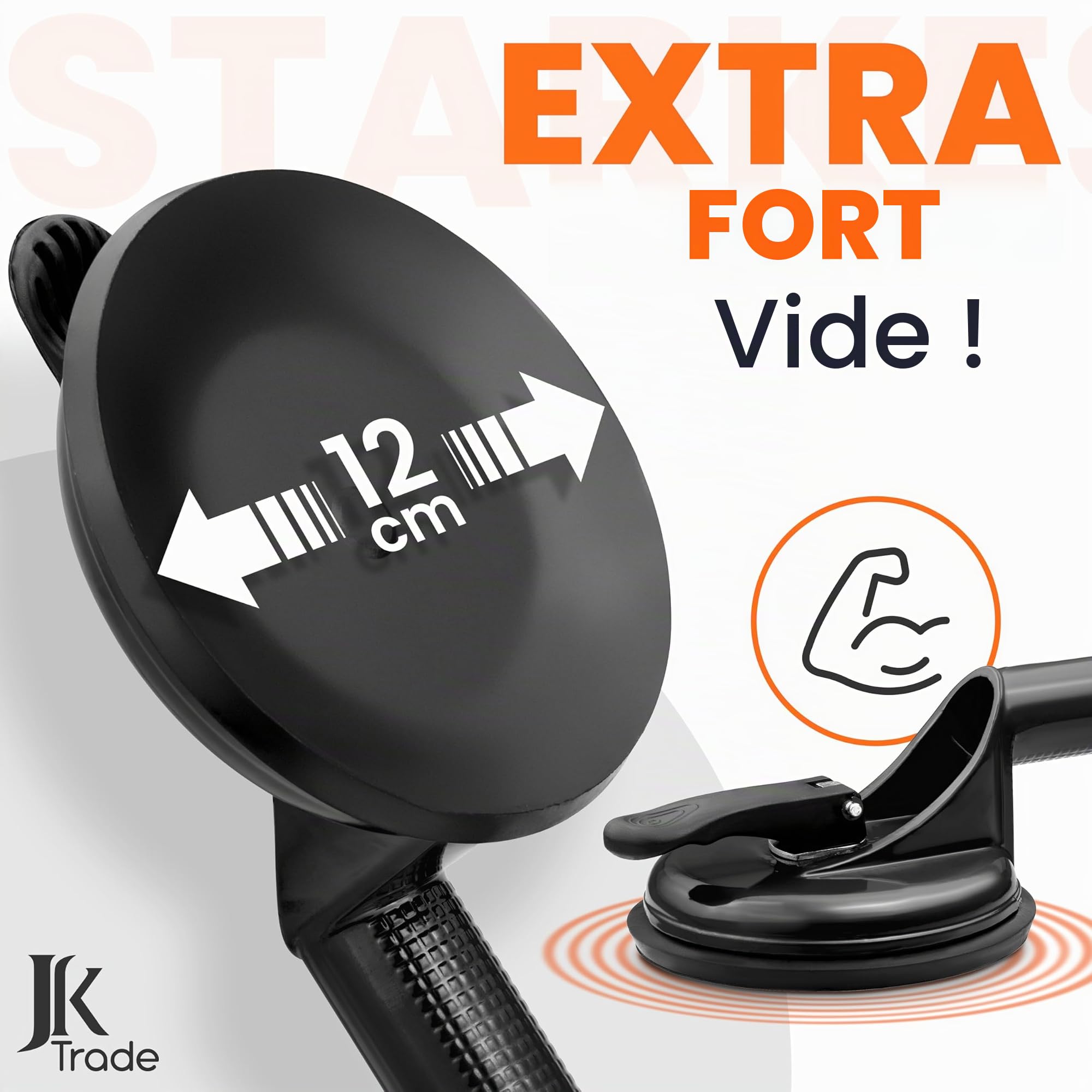 JK Trade® Lot de 2 ventouses avec poignée de transport | Lève-vide antidérapant avec poignée de maintien jusqu'à 120 kg | Outil de levage à ventouse comme aide au transport pour vitres, carreaux,