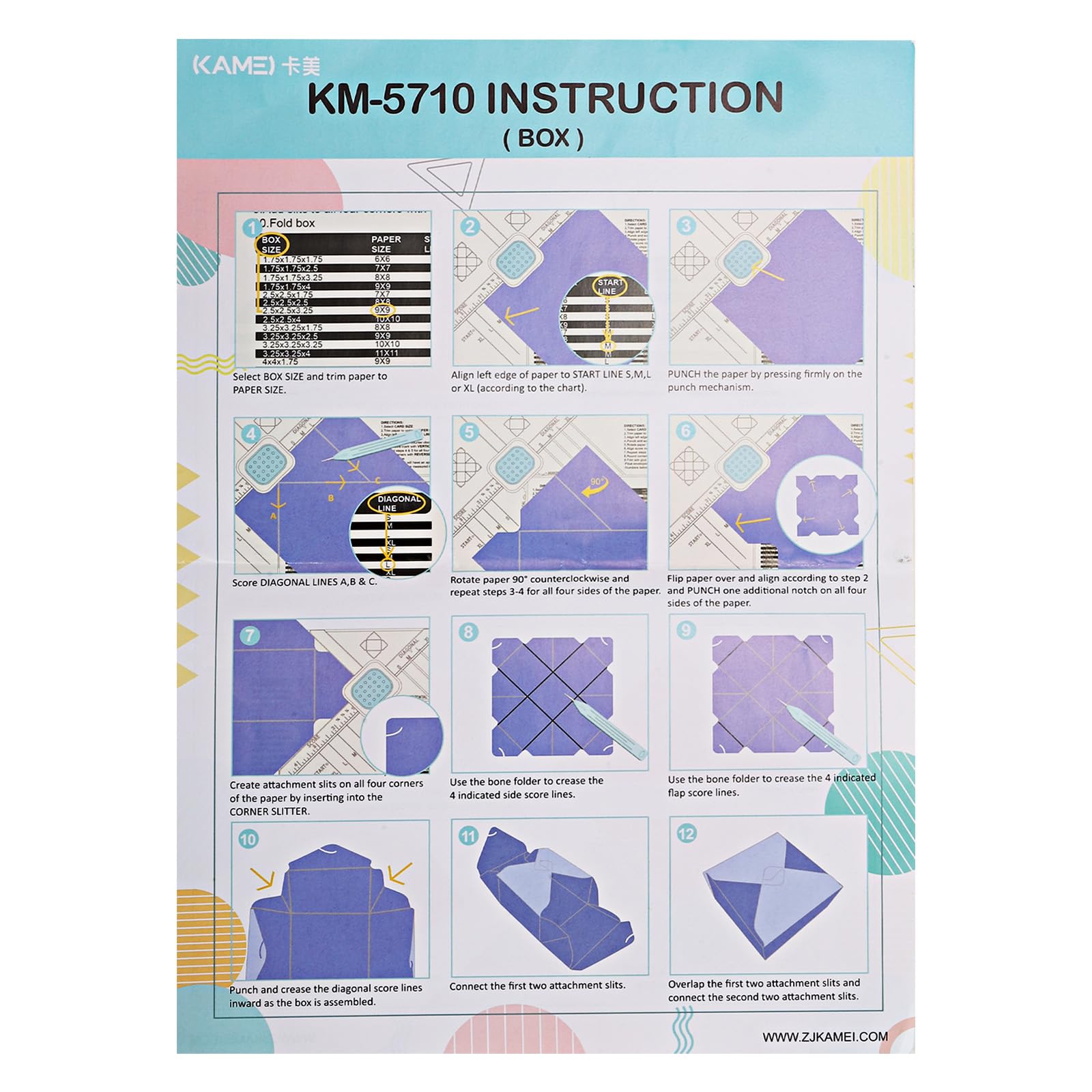 PATIKIL Perforatrice per buste, 4 in 1, rotonda, in plastica, per creare biglietti regalo, per fai da te, scrapbooking, fiocchi, bianco