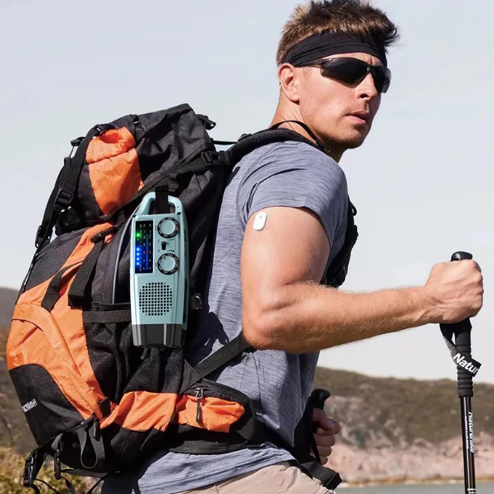 Radio Portable Urgence, Radio a Pile Rechargeable et Lampe Torche LED, Alarme SOS, Power Bank 2000mAh, Recharge par USB/Solaire/Dynamo, Radio AM/FM/SW pour Randonnée, Camping et Kit de Survie (IPX5)