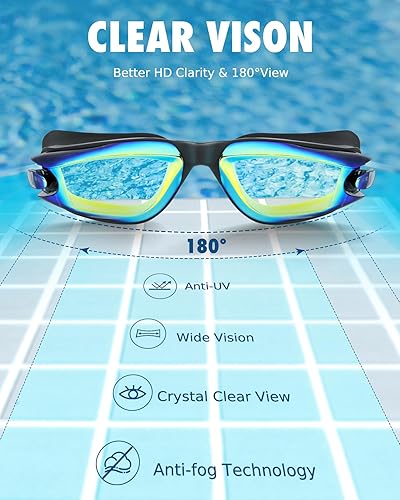 Miniatura 5 de Aegend - Gafas de natación de 2 unidades, gafas de natación para niños, niños y niñas de 3 a 14 años