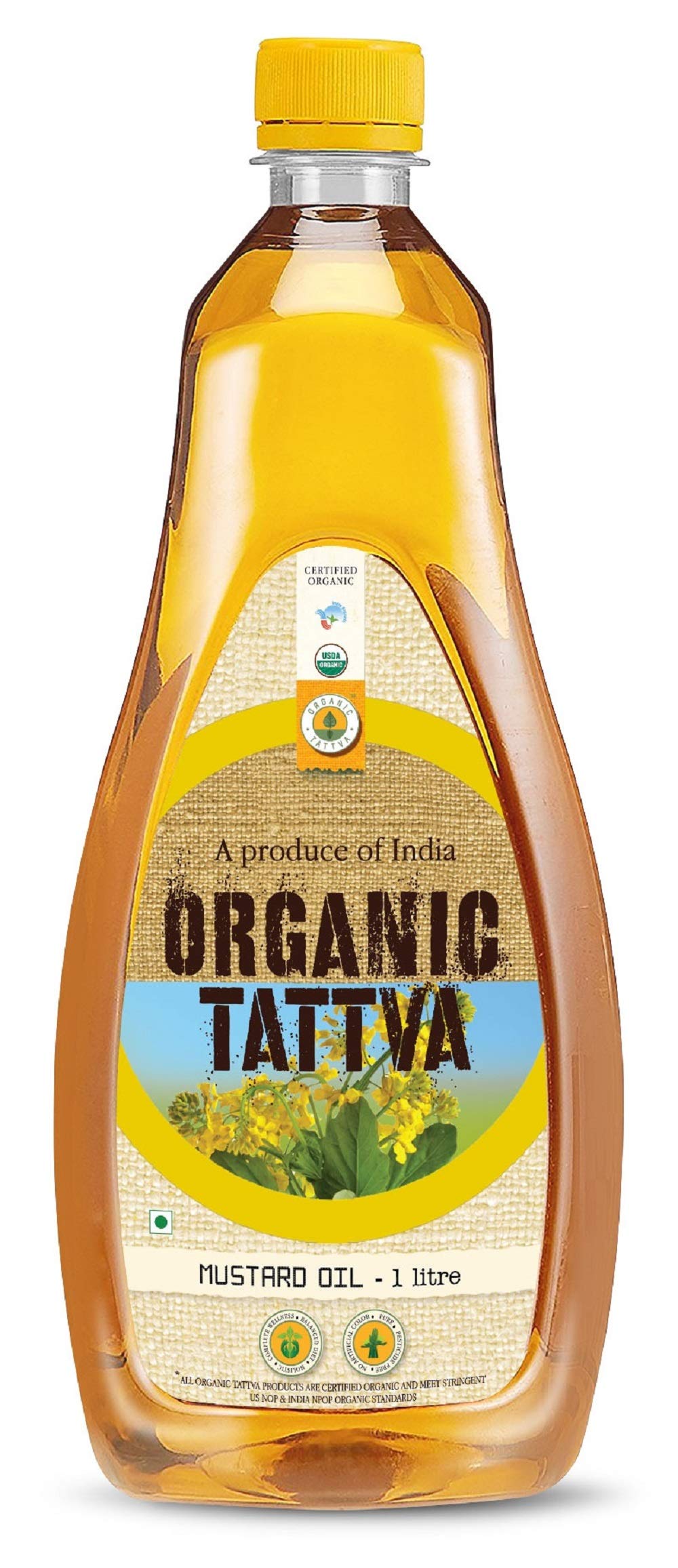 Organic Mustard Oil (Sarson Ka Tel) 1 Litre EXTERNAL USE ONLY Food