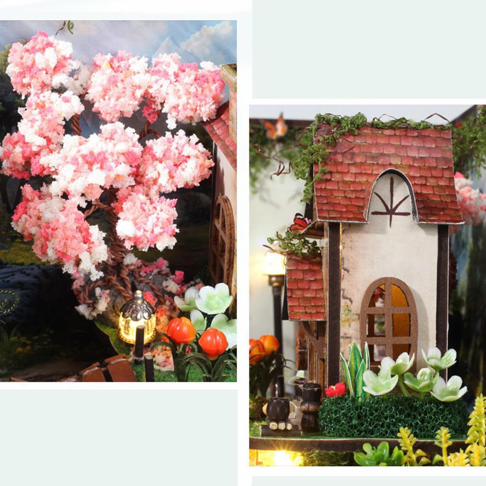 Miniaturhaus-Bausatz Leseecken-Bausatz, kreative Tischdekoration | Handgefertigtes Feenhaus Teenager, Zuhause, Bibliothek, Schlafzimmer, Bücherregal, Feiertage, Klassenzimmer