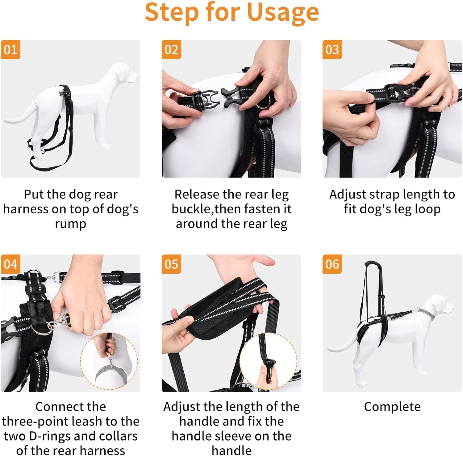 Buy LOOBANI Dog Support Harness for Back Legs, Adjustable Dog Lift