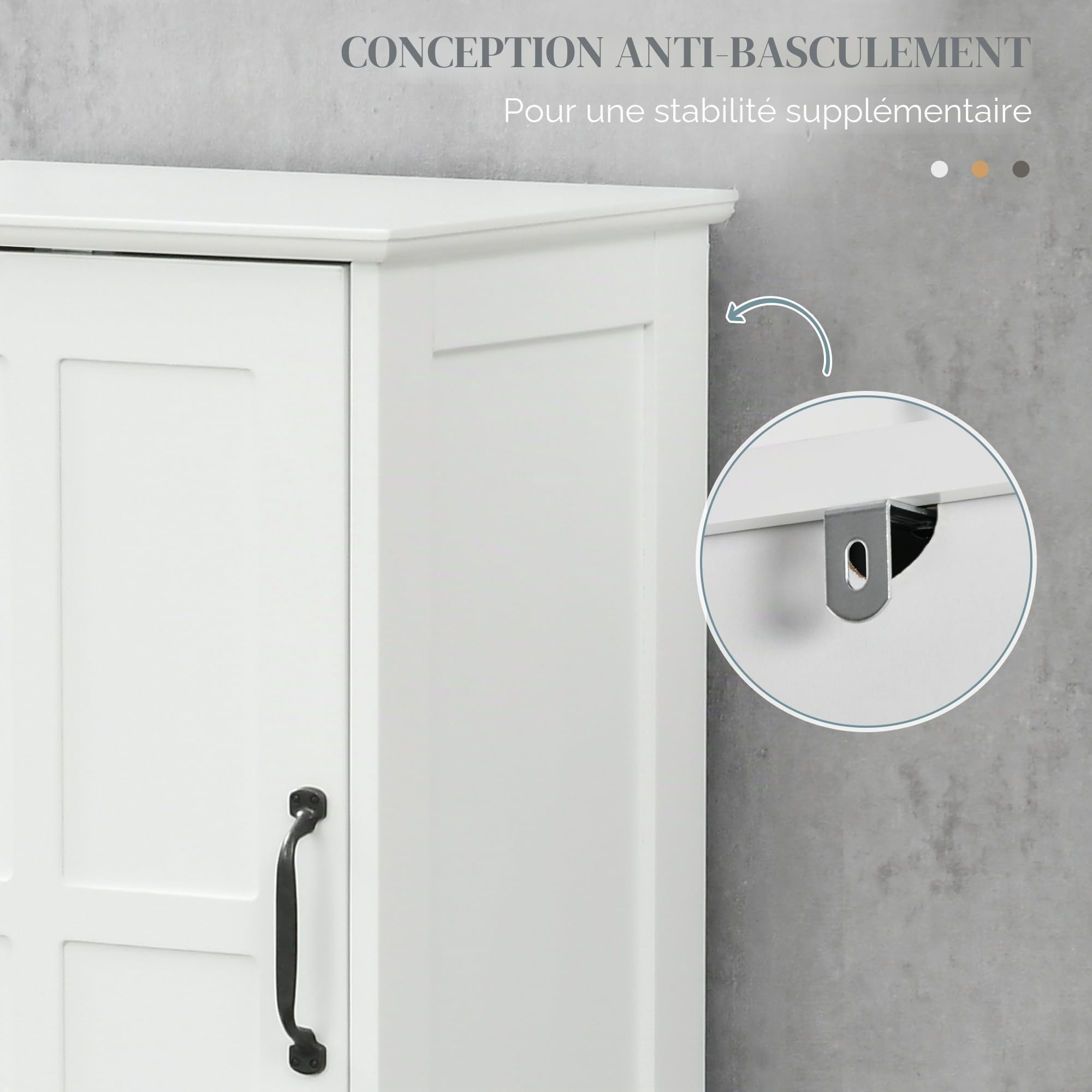 kleankin Armoire de Bain Fine, Tour à Linge avec étagère Ouverte, Blanc