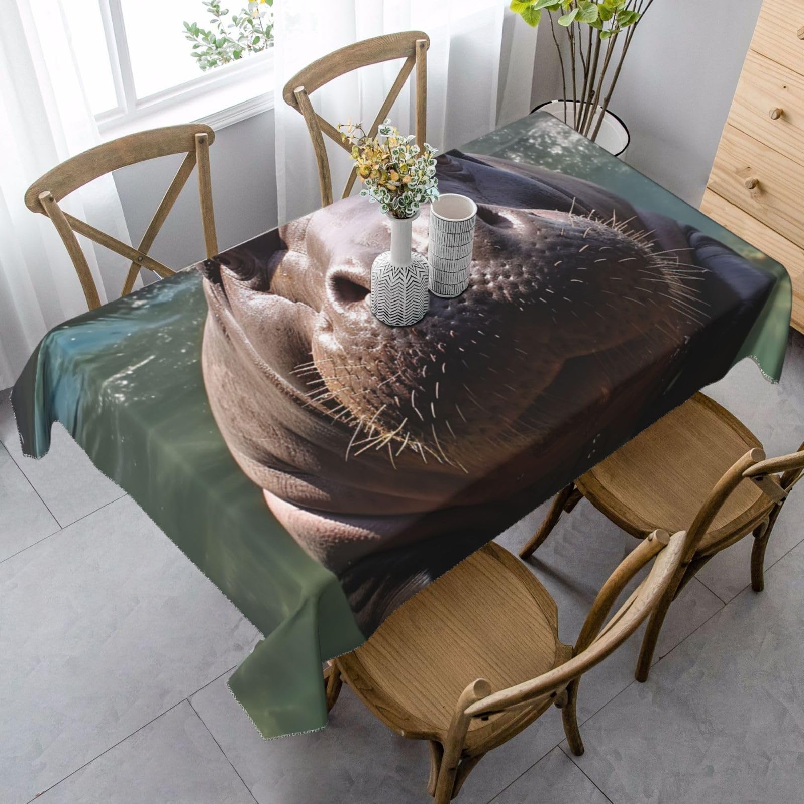 Nappe rectangulaire anti-déversement et infroissable pour protéger la table de banquet