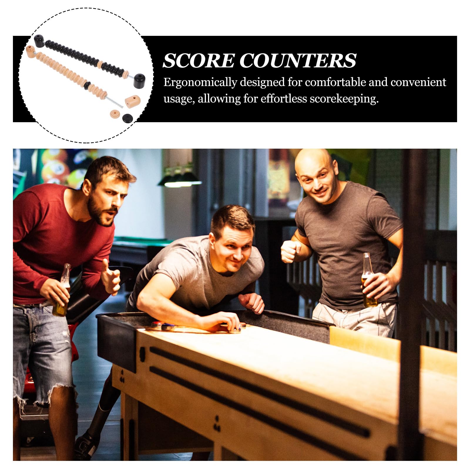 Shuffleboard Punktezähler Holz Langlebiger Multifunktionaler Score Keeper Zubehör für Tischspiele Leicht Montierbar Klassisches Spielzimmer Accessoire