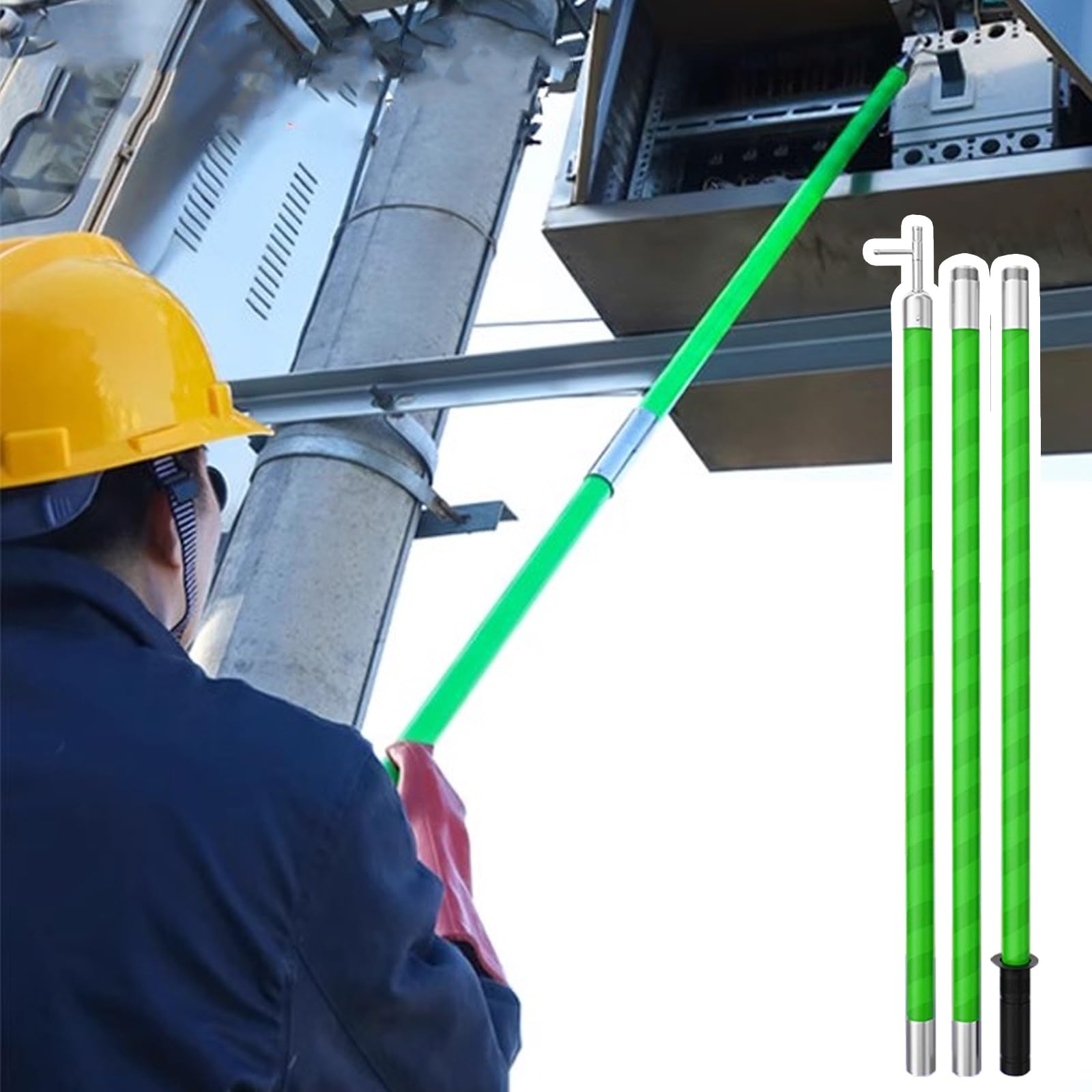 Drążek do ciągnięcia wysokiego napięcia, wieloczęściowy pręt linii roboczej do wyłącznika 10-500 kV, narzędzie transformatorowe (4 sekcje, długość 6 m)