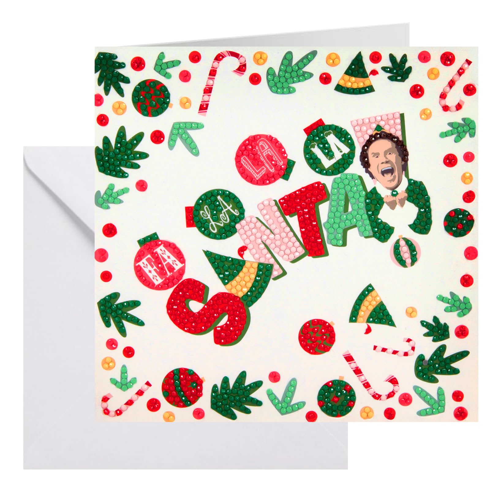 CRYSTAL ART Elf Card Kit 18x18cm Christmas Craft Buddy