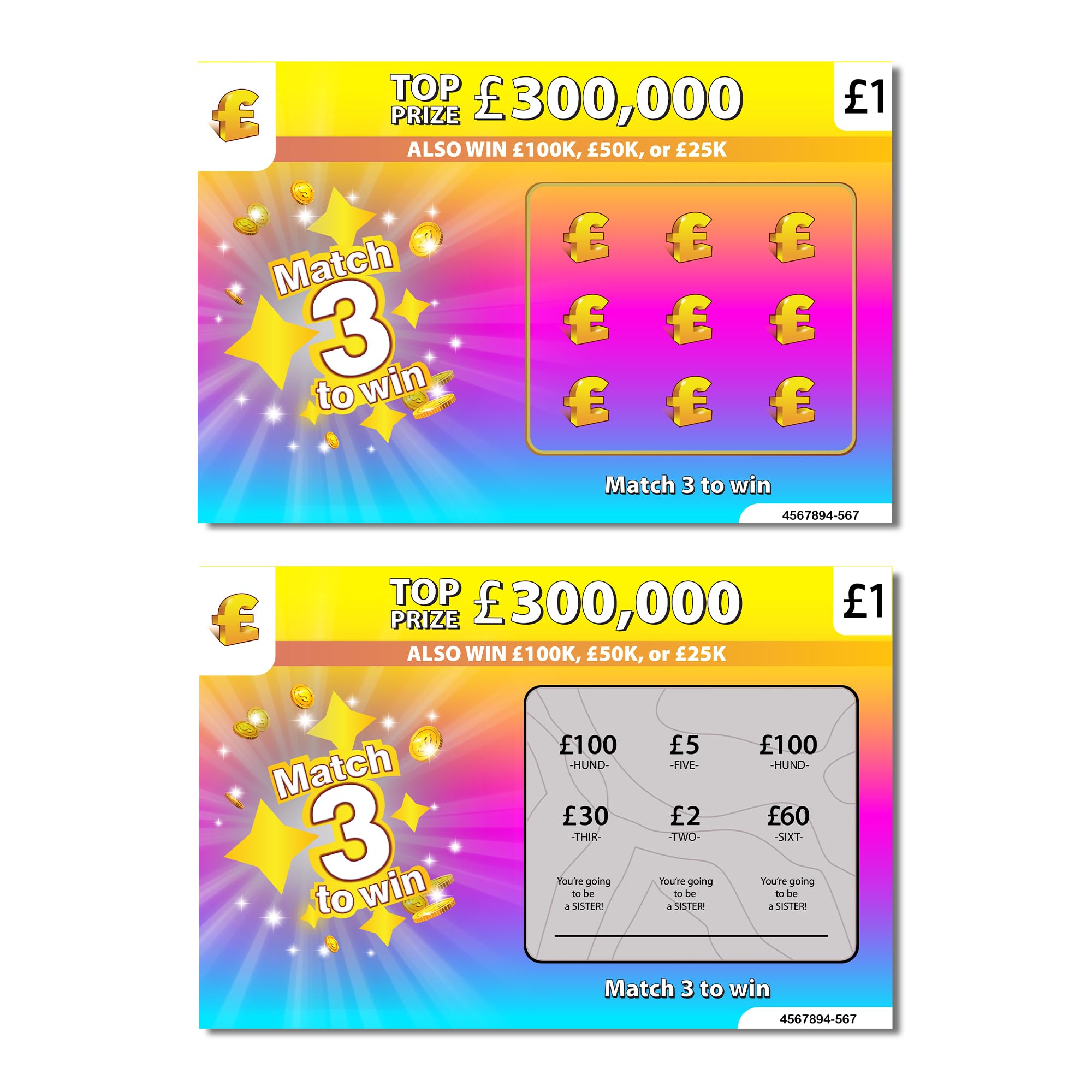 Promoted To Big Sister, You're Going To Be A Sister Baby Announcement Scratch Card Reveal, Set Of Two Tickets