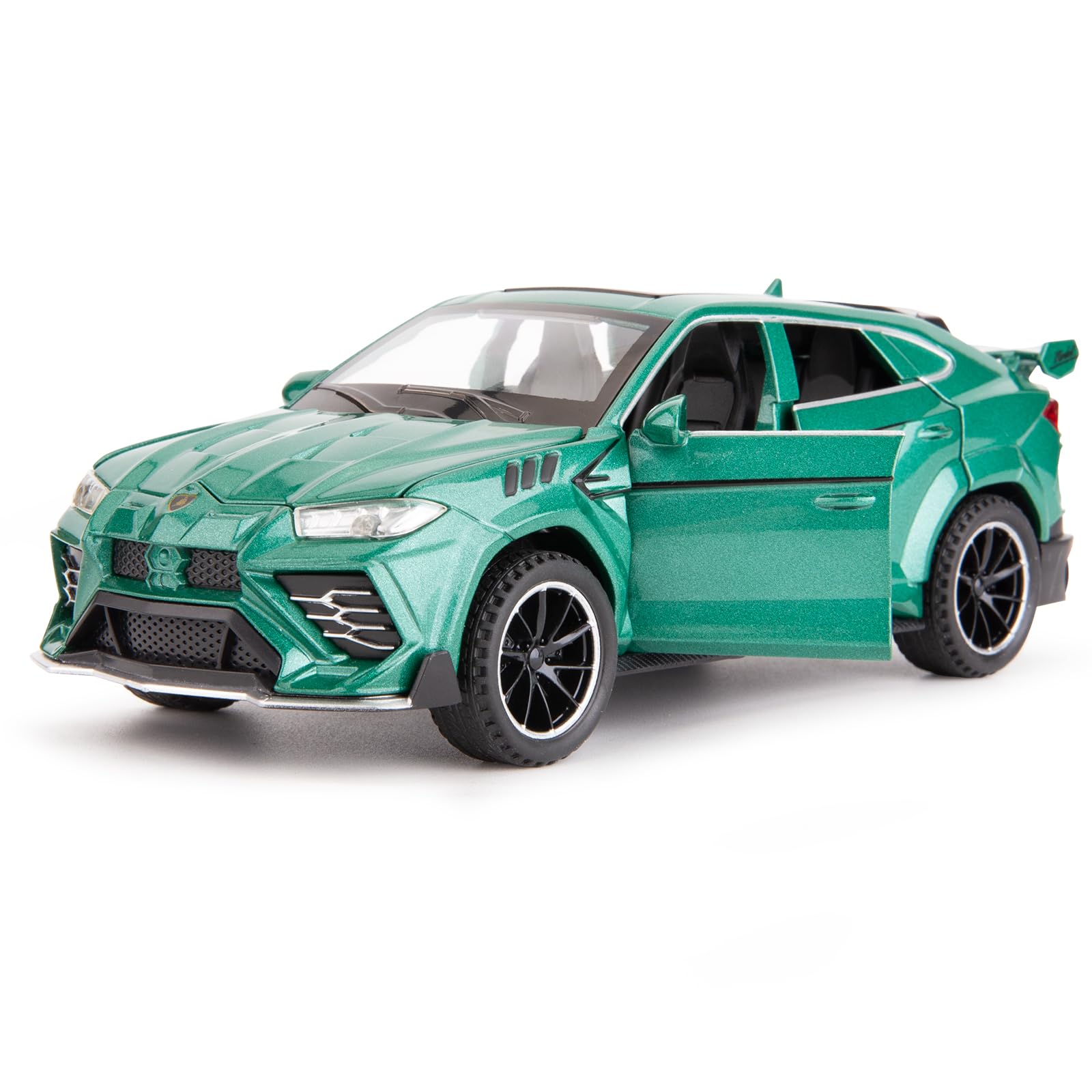 Toy Car for 1/32 Lambo Urus Model Car Pull Back with Light and Sound Toy Vehicle for 6+ Age Toddler Boys Girls Christmas Birthday Gift Green Car