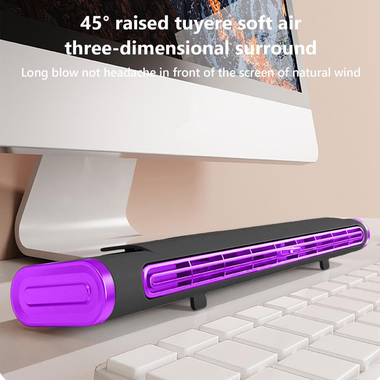 Przenośny wentylator ładowany przez USB, 3-biegowa bezłopatkowa konstrukcja wieży do biurka i sypialni. Cicha praca, kompaktowe i oszczędzające miejsce urządzenie chłodzące do domowego biura