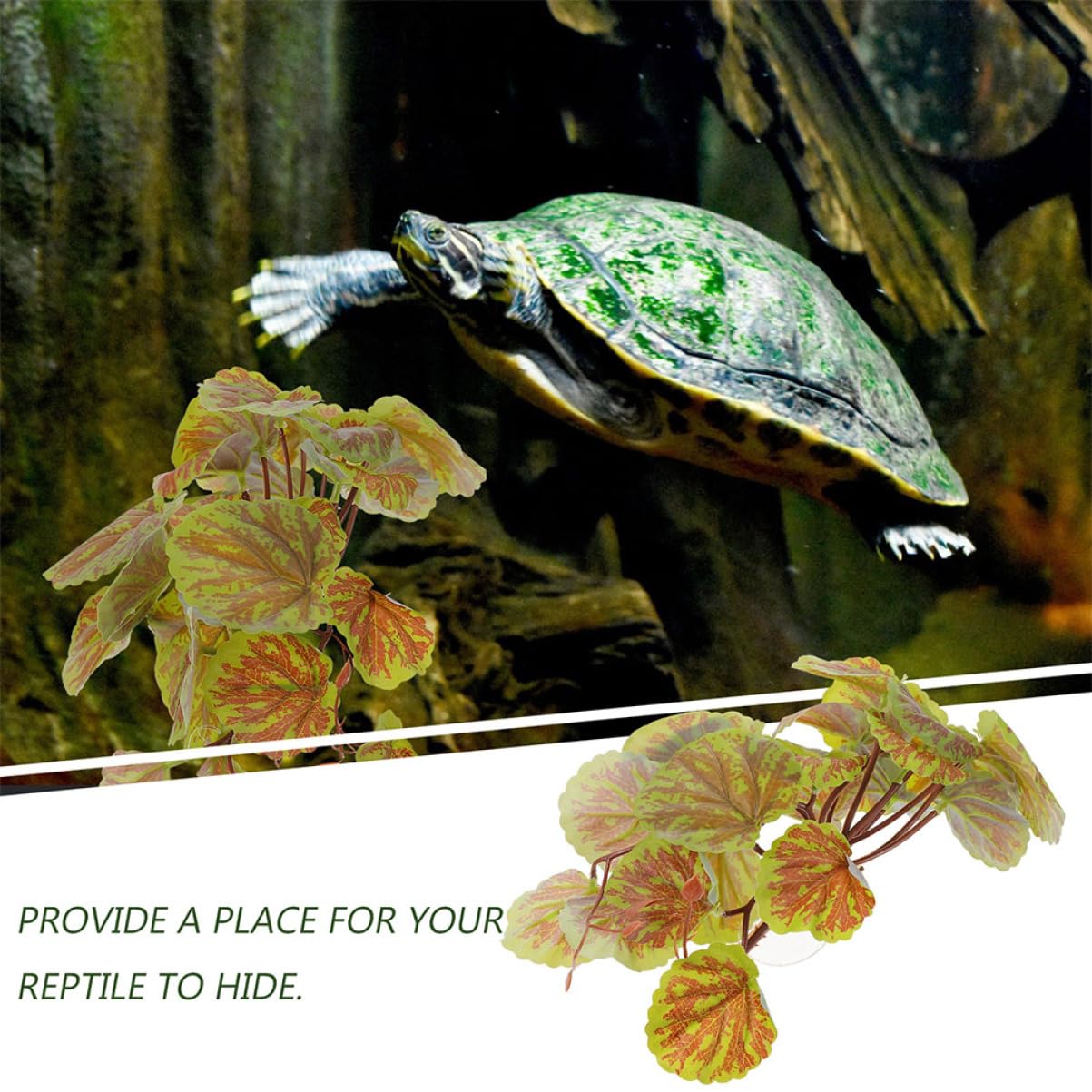 HOUDERCO Hanging Leaf Ornament Artificial Plant Pendant for Reptile Terrarium Decor Flexible Leaves for Reptile Habitats No Maintenance Required Safe Material Lifelike Design
