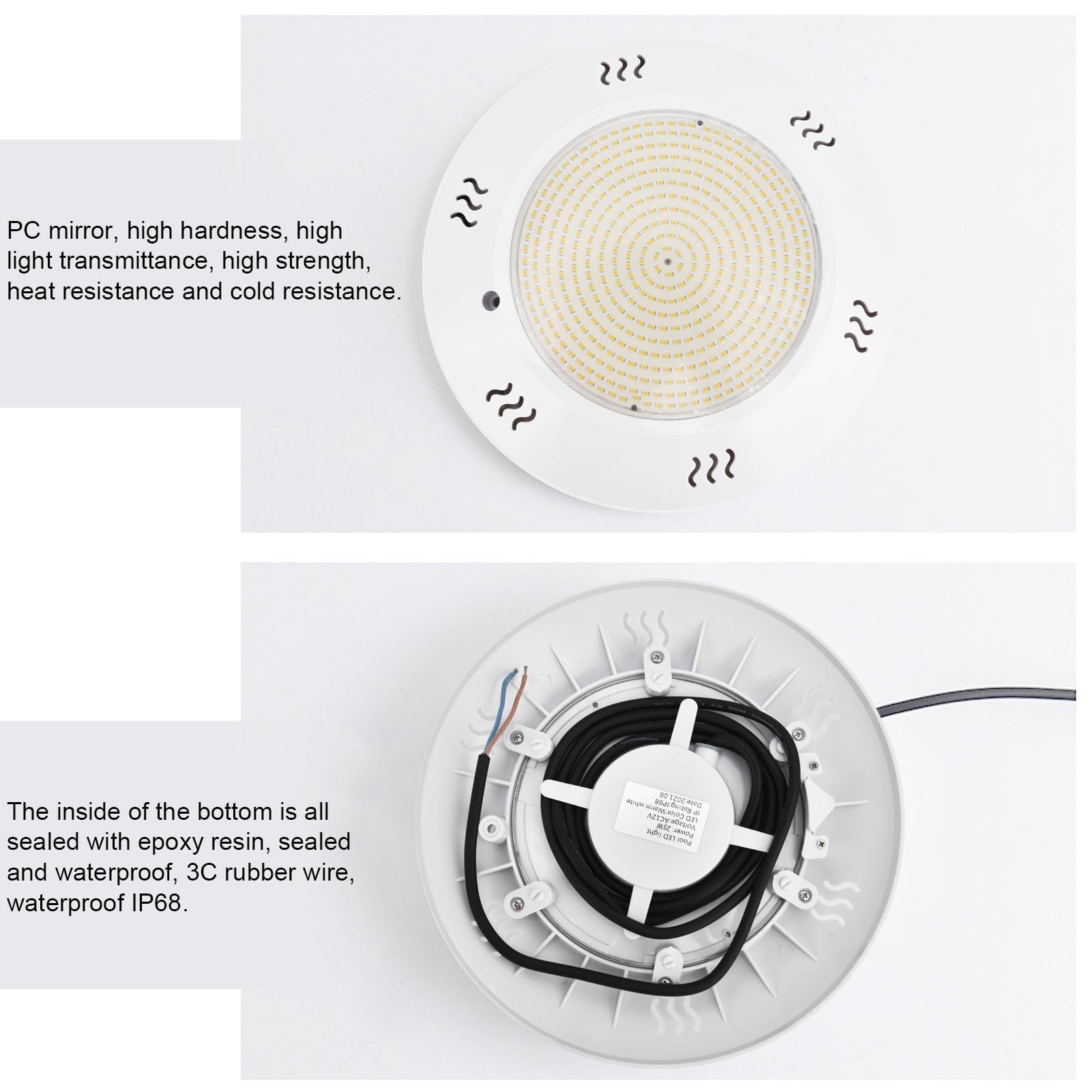 LIZEALUCKY SMD 2835 LED-Poolleuchte IP68 Vollharzgeklebte wandmontierte Unterwasserleuchte für den Hotelhof AC 12V (Bruder)