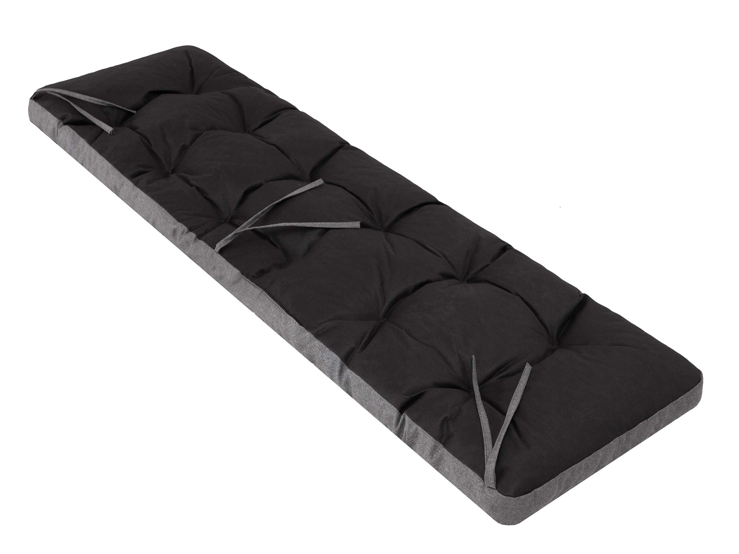 PillowPrim Bankkissen Bankauflage Auflage Kissen Polster Bankpolster Outdoor - Bankauflage Auflage für Bänke in Haus und Garten Sitzkissen 120x50 cm Graphit