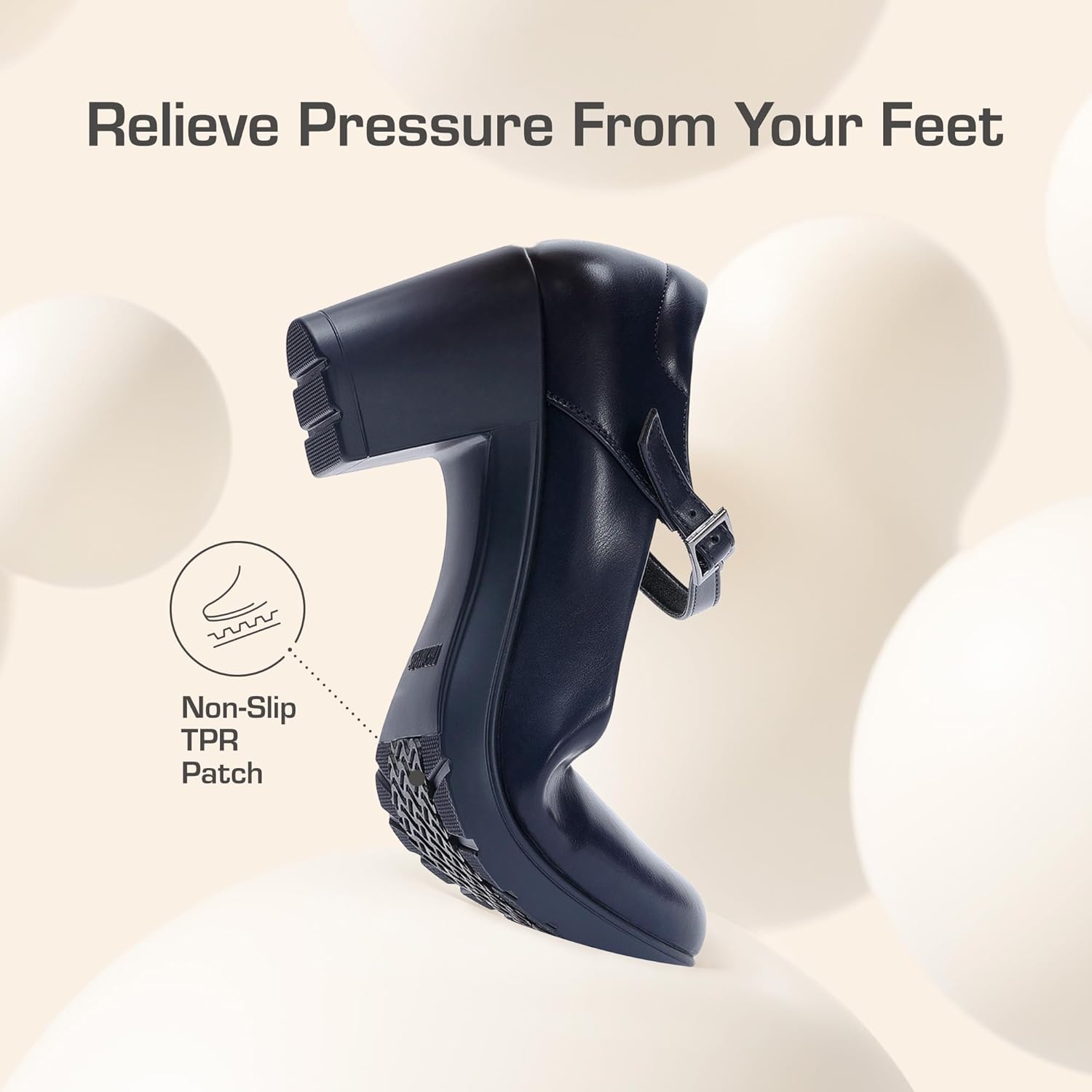 DREAM PAIRS Women's Chunky Low Block Heels Mary Jane Closed Toe Work Pumps Comfortable Round Toe Dress Wedding Shoes EDENIA - Image 5