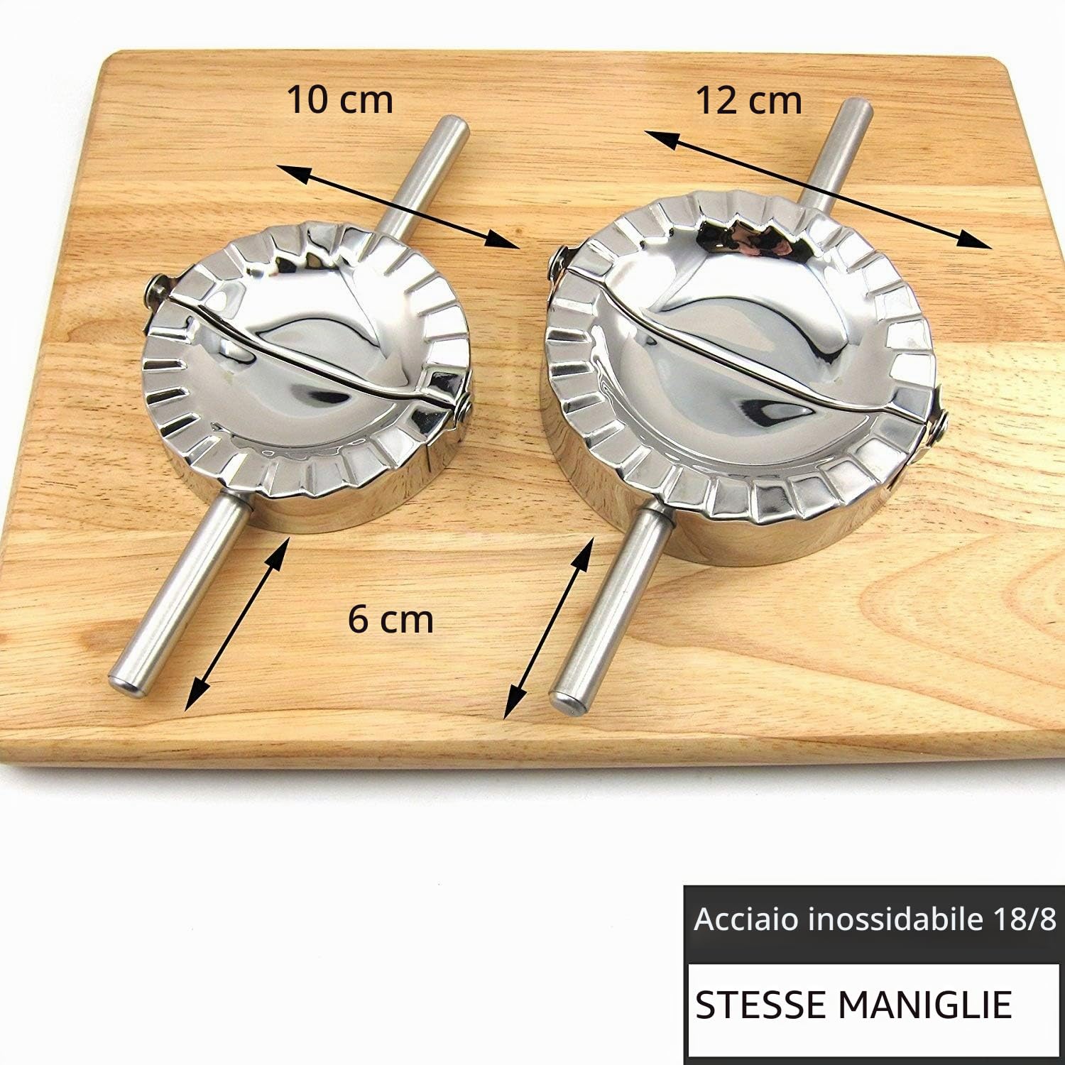 Stampo per ravioli/pierogi e tagliapasta in acciaio inox, large
